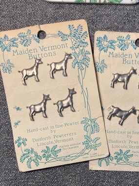 Vintage Maiden Vermont Pewter Goat Buttons / 8